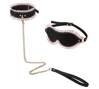 Human Collar Choker with Detachable Leash Eye Mask Gothic Punk Choker
