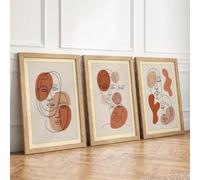 Human Connection in Line Minimalist Set of 3 Framed Wall Art Prints A2