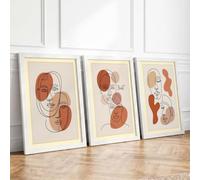 Human Connection in Line Minimalist Set of 3 Framed Wall Art Prints A3