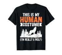 Human Costume I'm Really A Wolf Howling Distressed Design T-Shirt