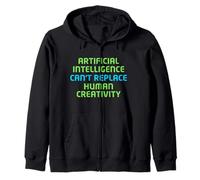 Human Creativity Over AI Graphic - Artist Appreciation Art Zip Hoodie