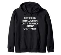 Human Creativity Over AI Graphic - Artist Appreciation Art Zip Hoodie