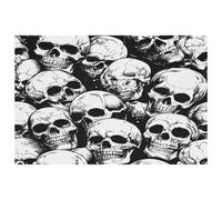 Human Dead Skulls Placemats Heat Resistant Washable Oxford Cloth Table Mats Set of 4 Home Kitchen Decoration, Easy to Clean