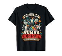 Human Decision AI Automation Oversight Retro Tech T-Shirt