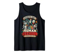 Human Decision AI Automation Oversight Retro Tech Tank Top