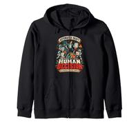 Human Decision AI Automation Oversight Retro Tech Zip Hoodie