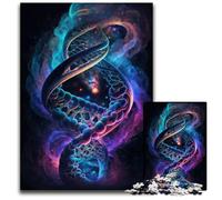 Human DNA in The Space 1000 Piece Jigsaw Puzzle cardboard Jigsaw Interactive Family Game, Ideal, Family Activity Game 26X38CM/10.23x14.96inch