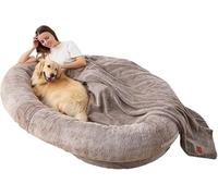 Human Dog Bed for People Adults XXXL, Giant Dog Bed for Humans with Blanket, Washable Large Dog Beds for Adult, Fluffy Dog Bed for Dogs,Size M