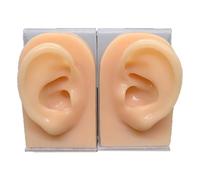 Human Ear Soft Silicone Simulation Model - Realistic Piercing Practice Mannequin for Jewelry Shops and Body Art(1 Pair)
