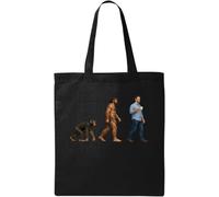 Human Evolution From Primate to Modern Man Natural Cotton Tote Bag Black