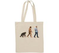 Human Evolution From Primate to Modern Man Natural Cotton Tote Bag White