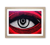 Human Eye Art Abstract Framed Print | A4 Oak Framed Wall Art | Ready to Hang | Abstract Fantasy Picture | Living Room Bedroom Lounge Office