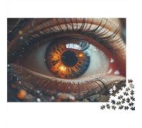 Human Eye Detail 1000 Pieces Jigsaw Puzzle for Adults & Children, Thick Cardboard, Non-Reflective Surface, Realistic Eye, Educational Brain Teaser, Ideal Wall Art for Home 70x50cm/1000pcs