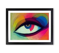 Human Eye Painting Abstract Framed Wall Art Print A2 Black