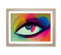 Human Eye Painting Abstract H1022 Framed Print for Living Room Bedroom Home Office Décor, Wall Art Picture Ready to Hang, Oak A4 Frame (34 x 25 cm)