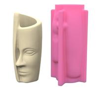 Human Face Art Gypsum Silicone Mold Succulents Concrete Flower Pot Plaster Cement Clay Holder Vase Flower Pot Resin Molds Silicone Pen Holder Mold