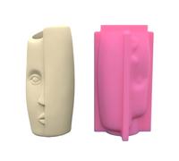 Human Face Art Silicone Pot Vase Mold Flowerpot Clay Cement Plaster Molds Home Garden Flower Pots Holder for Concrete Cement Resin Casting