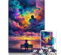 Human Face Color Cloud Adult Jigsaw Puzzles 1000 Pieces,Staycation Kill Time Every Piece Is Unique - Challenging Family Fun Game 38x52cm