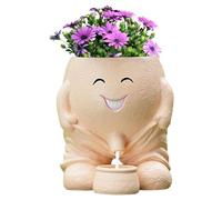Human Face Flower Pot,Plant High Gardening Vase - Swing Face Planter Pot Home Decor for Home, Patio, Living Room