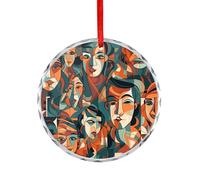 Human Face Pattern Round Ornament Hanging Pendant Decor
