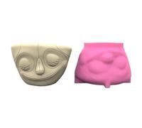 Human Face Planter Mold Unique Silicone Pots for Artistic Office Ornaments Elegant Vase for Enthusiasts and Garden Lovers
