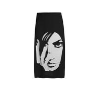 Human Face Print Long Skirts Women Summer Autumn High Waist Bodycon Straight Skirts Casual Sexy Club Punk Skirt Female