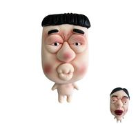 Human Face Stress Stuff- Pimple Popper Item, Adult Stress Relief Pop Model, with Sausage Lips and Bowl Cut Styles (Bowl Cut)
