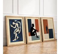 Human Figures in Motion Modern Set of 3 Framed Wall Art Prints A3