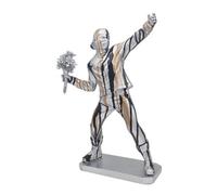 Human Figurine Flower Hold Thrower Silver Ornament Decor Renaissance Drip Art