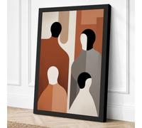 Human Forms in Grey Canvas Wall Art Print 24x16 Inch
