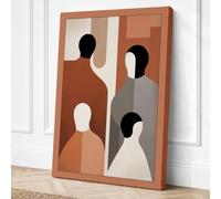 Human Forms in Grey Canvas Wall Art Print 24x16 Inch
