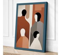Human Forms in Grey Canvas Wall Art Print 30x20 Inch