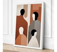 Human Forms in Grey Canvas Wall Art Print 36x24 Inch