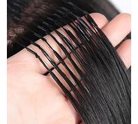 Human Hair,18in/45cm,6D Human Hair Extensions, 50G/10 Rows, No Trace Hair Extensions Soft Smooth, Pre Bonded 6D Tip Hair Extensions, Can Perm Dye Real Wigs for 6D Hair Extensions Machine