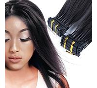 ,Human Hair,28in/70cm,6D Seamless Real Human Hair Extensions,Silky Straight Texture Perm & Dye Supported 5 Rows for Women Hair Makeover