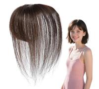 Human Hair Bangs - Clip In Fringe | French Style Hairpiece, Invisible Seamless Breathable Thin Top Volume Extension, Professional Three Hundred Sixty Degree Coverage Forehead Shaper With Natural