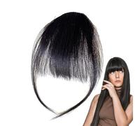 Human Hair Bangs Clip On, Fashionable Look Real Human Haiir Wig Women Baangs, Effortlessly Chic Everyday Girlfriend Wife Hair Extensions Bangs With Temples For Stage, Travelling