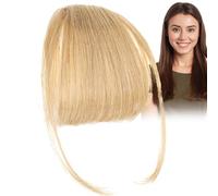 Human Hair Bangs Extensions - Human Hair Fringe Clip, Clip Bang Extensions | Natural Hair Clip Fringe, Remy Hair Clip Bangs, Clip Wispy Bangs, Soft Hairpiece for Natural Color Hair Fringe Extensions