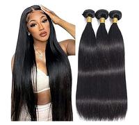Human Hair Bundles 12A Natural Color Indian Straight Human Hair Bundles Unprocessed Straight Hair Extensions 1/3/4 Bundles Hair Hair Extension(8 10 12)
