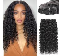 Human Hair Bundles 16 18 20 Inch 12A Wet and Wavy Bundles Human Hair 100% Unprocessed Brazilian Virgin Hair Water Wave Curly Weave Extensions