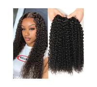 Human Hair Bundles 8-32 Inch Raw Indian Kinky Curly 1 3 4 Bundles Remy Human Hair Extension Double Weft Hair Extension(20 20 20)