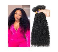 Human Hair Bundles Afro Curly Bundles 1/3/4 Pcs Indian Virgin Hair Extensions Kinky Curly Human Hair Bundles Hair Extension(12 12 12)