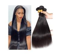 Human Hair Bundles Bone Straight Human Hair Bundles Peruvian Virgin Hair Bundles Double Weft Weave Bundles Natural Color Hair Weave Bundles(24inches 1pc)