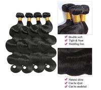 Human Hair Bundles Brazilian Body Wave Bundles Human Hair Extensions 1/3/4 PC Human Hair Bundles Body Weave Natural/Jet Black 8-32 Inch Hair Weave Bundles(Natural Color,24inches 1PC)