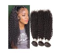 Human Hair Bundles Kinky Curly Human Hair Extensions 1 3 4 Bundles Brazilian Remy Hair Weave Bundles Hair Extension(28inches)