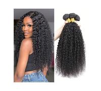 Human Hair Bundles Mongolian Kinky Curly Human Hair Bundles 1/3/4 Pcs Jerry Curl Remy Hair Extensions Hair Extension(14 16 18)
