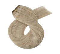 Human Hair Bundles Ombre Sew In Extensions Remy Hair Natural Straight 100G Hair For Women Real Human Hair Easy To Use(22inches,#18/613)