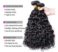 Human Hair Bundles Water Wave Bundles with Closure Malaysian Human Hair Weave Bundles with Closure Hair Extensions 4 Bundles with Closure Hair Weave Bundles(12 12 14 14 with 10,Middle Part)