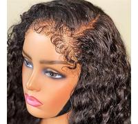 Human Hair Bundles Water Wave Curly Hair 3 Bundles With Lace Frontal Closure 100% Remy Human Hair Bundles with Closure Hair Weave Bundles(4" x 4",20 22 24 24 and18)