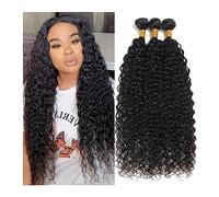 Human Hair Bundles Water Wave Human Hair Bundles 12A Brazilian Human Hair Weave 1/3/4PC Natural Black Curly Hair 100g/pc Virgin Hair Extensions Natural Hair Weave Bundles(24inches 1PC)